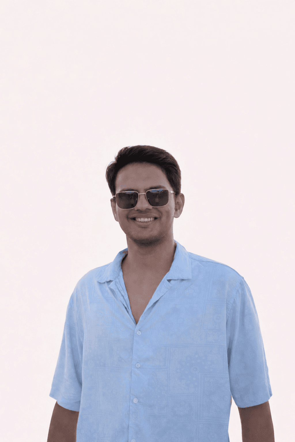 Portrait in blue shirt